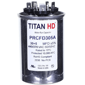 TITAN HD Titan Hd PRCFD305A 30/5 MFD Round Dual Motor Run Capacitor (440/370V)