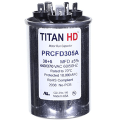 TITAN HD Titan Hd PRCFD305A 30/5 MFD Round Dual Motor Run Capacitor (440/370V)