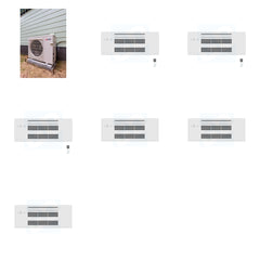 MITSUBISHI ELECTRIC Mitsubishi Multi-Zone 22000 BTU R-454B 20 SEER2 3-Zone 1-Way Ceiling Cassette Mini Split Heat Pump System - 9K+9K+9K