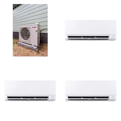 MITSUBISHI ELECTRIC Mitsubishi Multi-Zone 22000 BTU R-454B 20 SEER2 3-Zone Wall-Mounted Mini Split Heat Pump System - 6K+9K+12K