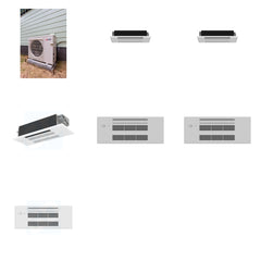 MITSUBISHI ELECTRIC Mitsubishi Multi-Zone 22000 BTU R-454B 20 SEER2 3-Zone 1-Way Ceiling Cassette Mini Split Heat Pump System - 6K+6K+12K
