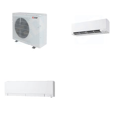 MITSUBISHI ELECTRIC Mitsubishi Multi-Zone 28600 BTU R-454B 20 SEER2 2-Zone Wall-Mounted Hyper Heat Mini Split Heat Pump System - 9K+12K
