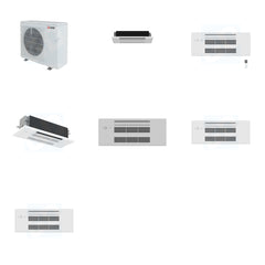MITSUBISHI ELECTRIC Mitsubishi Multi-Zone 28600 BTU R-454B 20 SEER2 3-Zone 1-Way Ceiling Cassette Mini Split Heat Pump System - 6K+9K+18K