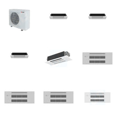 MITSUBISHI ELECTRIC Mitsubishi Multi-Zone 28600 BTU R-454B 20 SEER2 4-Zone 1-Way Ceiling Cassette Mini Split Heat Pump System - 6K+6K+6K+12K