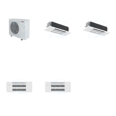 MITSUBISHI ELECTRIC Mitsubishi Multi-Zone 28600 BTU R-454B 20 SEER2 2-Zone 1-Way Ceiling Cassette Mini Split Heat Pump System - 18K+18K