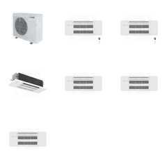 MITSUBISHI ELECTRIC Mitsubishi Multi-Zone 28600 BTU R-454B 20 SEER2 3-Zone 1-Way Ceiling Cassette Mini Split Heat Pump System - 9K+9K+18K
