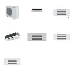 MITSUBISHI ELECTRIC Mitsubishi Multi-Zone 28600 BTU R-454B 20 SEER2 3-Zone 1-Way Ceiling Cassette Mini Split Heat Pump System - 6K+9K+12K