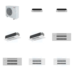 MITSUBISHI ELECTRIC Mitsubishi Multi-Zone 28600 BTU R-454B 20 SEER2 4-Zone 1-Way Ceiling Cassette Mini Split Heat Pump System - 6K+6K+12K+12K