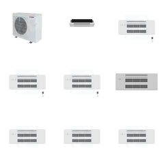 MITSUBISHI ELECTRIC Mitsubishi Multi-Zone 28600 BTU R-454B 20 SEER2 4-Zone 1-Way Ceiling Cassette Mini Split Heat Pump System - 6K+9K+9K+9K