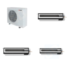 MITSUBISHI ELECTRIC Mitsubishi Multi-Zone 28600 BTU R-454B 16 SEER2 3-Zone Ducted Low-Static Mini Split Heat Pump System - 9K+9K+18K