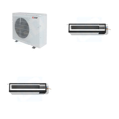 MITSUBISHI ELECTRIC Mitsubishi Multi-Zone 28600 BTU R-454B 16 SEER2 2-Zone Ducted Low-Static Mini Split Heat Pump System - 18K+18K