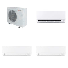 MITSUBISHI ELECTRIC Mitsubishi Multi-Zone 36400 BTU R-454B 20 SEER2 3-Zone Wall-Mounted Mini Split Heat Pump System - 9K+15K+15K