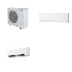 MITSUBISHI ELECTRIC Mitsubishi Multi-Zone 36400 BTU R-454B 20 SEER2 2-Zone Wall-Mounted Hyper Heat Mini Split Heat Pump System - 12K+15K