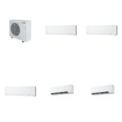 MITSUBISHI ELECTRIC Mitsubishi Multi-Zone 36400 BTU R-454B 20 SEER2 5-Zone Wall-Mounted Hyper Heat Mini Split Heat Pump System - 6K+6K+6K+9K+9K