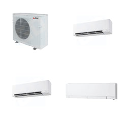 MITSUBISHI ELECTRIC Mitsubishi Multi-Zone 36400 BTU R-454B 20 SEER2 3-Zone Wall-Mounted Hyper Heat Mini Split Heat Pump System - 9K+9K+12K