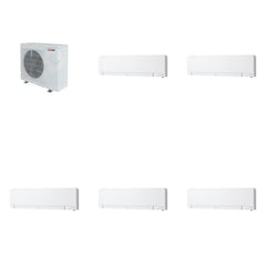 MITSUBISHI ELECTRIC Mitsubishi Multi-Zone 36400 BTU R-454B 20 SEER2 5-Zone Wall-Mounted Hyper Heat Mini Split Heat Pump System - 6K+6K+6K+6K+12K