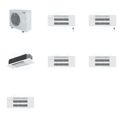MITSUBISHI ELECTRIC Mitsubishi Multi-Zone 36400 BTU R-454B 20 SEER2 3-Zone 1-Way Ceiling Cassette Mini Split Heat Pump System - 9K+9K+12K