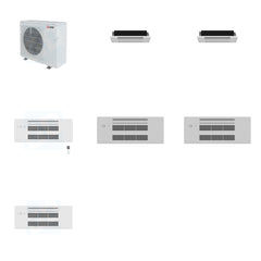MITSUBISHI ELECTRIC Mitsubishi Multi-Zone 36400 BTU R-454B 20 SEER2 3-Zone 1-Way Ceiling Cassette Mini Split Heat Pump System - 6K+6K+9K