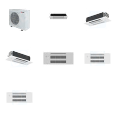 MITSUBISHI ELECTRIC Mitsubishi Multi-Zone 36400 BTU R-454B 20 SEER2 3-Zone 1-Way Ceiling Cassette Mini Split Heat Pump System - 6K+12K+18K