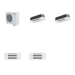 MITSUBISHI ELECTRIC Mitsubishi Multi-Zone 36400 BTU R-454B 20 SEER2 2-Zone 1-Way Ceiling Cassette Mini Split Heat Pump System - 12K+12K