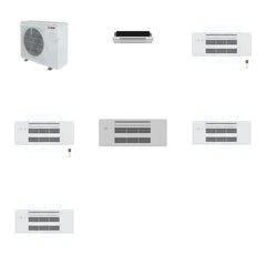 MITSUBISHI ELECTRIC Mitsubishi Multi-Zone 36400 BTU R-454B 20 SEER2 3-Zone 1-Way Ceiling Cassette Mini Split Heat Pump System - 6K+9K+9K