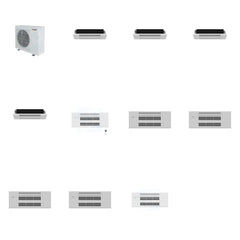 MITSUBISHI ELECTRIC Mitsubishi Multi-Zone 36400 BTU R-454B 20 SEER2 5-Zone 1-Way Ceiling Cassette Mini Split Heat Pump System - 6K+6K+6K+6K+9K