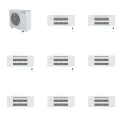 MITSUBISHI ELECTRIC Mitsubishi Multi-Zone 36400 BTU R-454B 20 SEER2 4-Zone 1-Way Ceiling Cassette Mini Split Heat Pump System - 9K+9K+9K+9K
