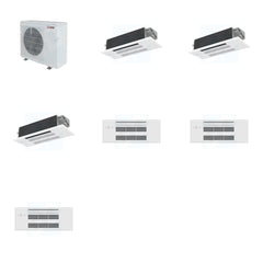 MITSUBISHI ELECTRIC Mitsubishi Multi-Zone 36400 BTU R-454B 20 SEER2 3-Zone 1-Way Ceiling Cassette Mini Split Heat Pump System - 12K+12K+12K