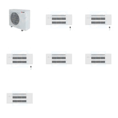 MITSUBISHI ELECTRIC Mitsubishi Multi-Zone 36400 BTU R-454B 20 SEER2 3-Zone 1-Way Ceiling Cassette Mini Split Heat Pump System - 9K+9K+9K