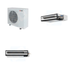 MITSUBISHI ELECTRIC Mitsubishi Multi-Zone 36400 BTU R-454B 16 SEER2 2-Zone Ducted Low-Static Mini Split Heat Pump System - 15K+18K