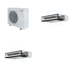 MITSUBISHI ELECTRIC Mitsubishi Multi-Zone 36400 BTU R-454B 16 SEER2 2-Zone Ducted Low-Static Mini Split Heat Pump System - 12K+15K