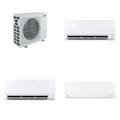 MITSUBISHI ELECTRIC Mitsubishi Multi-Zone 40500 BTU R-454B 20 SEER2 3-Zone Wall-Mounted Mini Split Heat Pump System - 12K+12K+18K