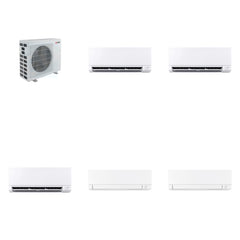 MITSUBISHI ELECTRIC Mitsubishi Multi-Zone 40500 BTU R-454B 20 SEER2 5-Zone Wall-Mounted Mini Split Heat Pump System - 6K+6K+6K+15K+18K