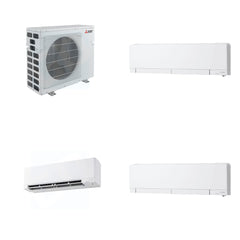 MITSUBISHI ELECTRIC Mitsubishi Multi-Zone 40500 BTU R-454B 20 SEER2 3-Zone Wall-Mounted Hyper Heat Mini Split Heat Pump System - 6K+9K+12K
