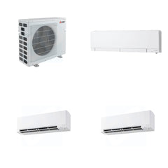 MITSUBISHI ELECTRIC Mitsubishi Multi-Zone 40500 BTU R-454B 20 SEER2 3-Zone Wall-Mounted Hyper Heat Mini Split Heat Pump System - 12K+15K+15K