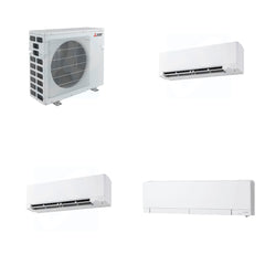 MITSUBISHI ELECTRIC Mitsubishi Multi-Zone 40500 BTU R-454B 20 SEER2 3-Zone Wall-Mounted Hyper Heat Mini Split Heat Pump System - 9K+9K+12K
