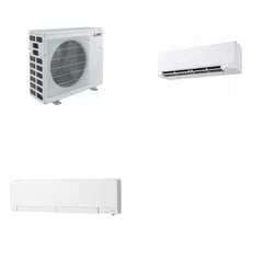 MITSUBISHI ELECTRIC Mitsubishi Multi-Zone 40500 BTU R-454B 20 SEER2 2-Zone Wall-Mounted Hyper Heat Mini Split Heat Pump System - 9K+12K
