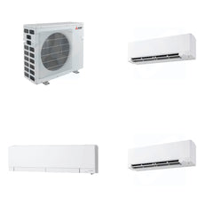 MITSUBISHI ELECTRIC Mitsubishi Multi-Zone 40500 BTU R-454B 20 SEER2 3-Zone Wall-Mounted Hyper Heat Mini Split Heat Pump System - 9K+12K+18K
