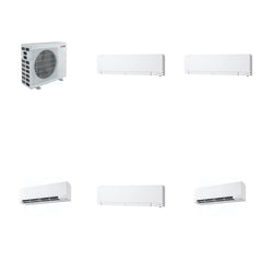 MITSUBISHI ELECTRIC Mitsubishi Multi-Zone 40500 BTU R-454B 20 SEER2 5-Zone Wall-Mounted Hyper Heat Mini Split Heat Pump System - 6K+6K+9K+12K+18K
