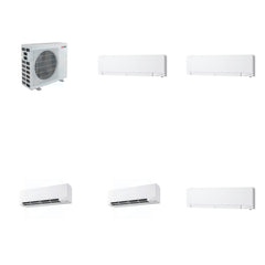 MITSUBISHI ELECTRIC Mitsubishi Multi-Zone 40500 BTU R-454B 20 SEER2 5-Zone Wall-Mounted Hyper Heat Mini Split Heat Pump System - 6K+6K+9K+9K+12K