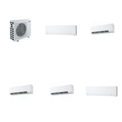 MITSUBISHI ELECTRIC Mitsubishi Multi-Zone 40500 BTU R-454B 20 SEER2 5-Zone Wall-Mounted Hyper Heat Mini Split Heat Pump System - 6K+9K+9K+9K+12K