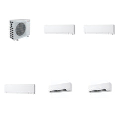 MITSUBISHI ELECTRIC Mitsubishi Multi-Zone 40500 BTU R-454B 20 SEER2 5-Zone Wall-Mounted Hyper Heat Mini Split Heat Pump System - 6K+6K+6K+15K+18K