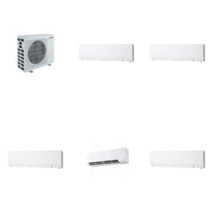 MITSUBISHI ELECTRIC Mitsubishi Multi-Zone 40500 BTU R-454B 20 SEER2 5-Zone Wall-Mounted Hyper Heat Mini Split Heat Pump System - 6K+6K+6K+9K+12K