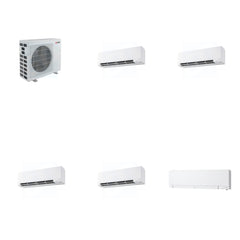 MITSUBISHI ELECTRIC Mitsubishi Multi-Zone 40500 BTU R-454B 20 SEER2 5-Zone Wall-Mounted Hyper Heat Mini Split Heat Pump System - 9K+9K+9K+9K+12K