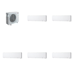 MITSUBISHI ELECTRIC Mitsubishi Multi-Zone 40500 BTU R-454B 20 SEER2 5-Zone Wall-Mounted Hyper Heat Mini Split Heat Pump System - 6K+6K+12K+12K+12K