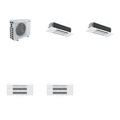 MITSUBISHI ELECTRIC Mitsubishi Multi-Zone 40500 BTU R-454B 20 SEER2 2-Zone 1-Way Ceiling Cassette Mini Split Heat Pump System - 18K+18K