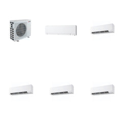 MITSUBISHI ELECTRIC Mitsubishi Multi-Zone 40500 BTU R-454B 20 SEER2 5-Zone Wall-Mounted Hyper Heat Mini Split Heat Pump System - 6K+9K+9K+9K+18K