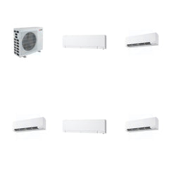 MITSUBISHI ELECTRIC Mitsubishi Multi-Zone 40500 BTU R-454B 20 SEER2 5-Zone Wall-Mounted Hyper Heat Mini Split Heat Pump System - 6K+9K+9K+12K+15K