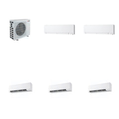 MITSUBISHI ELECTRIC Mitsubishi Multi-Zone 40500 BTU R-454B 20 SEER2 5-Zone Wall-Mounted Hyper Heat Mini Split Heat Pump System - 6K+6K+9K+9K+15K