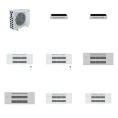 MITSUBISHI ELECTRIC Mitsubishi Multi-Zone 40500 BTU R-454B 20 SEER2 4-Zone 1-Way Ceiling Cassette Mini Split Heat Pump System - 6K+6K+9K+9K